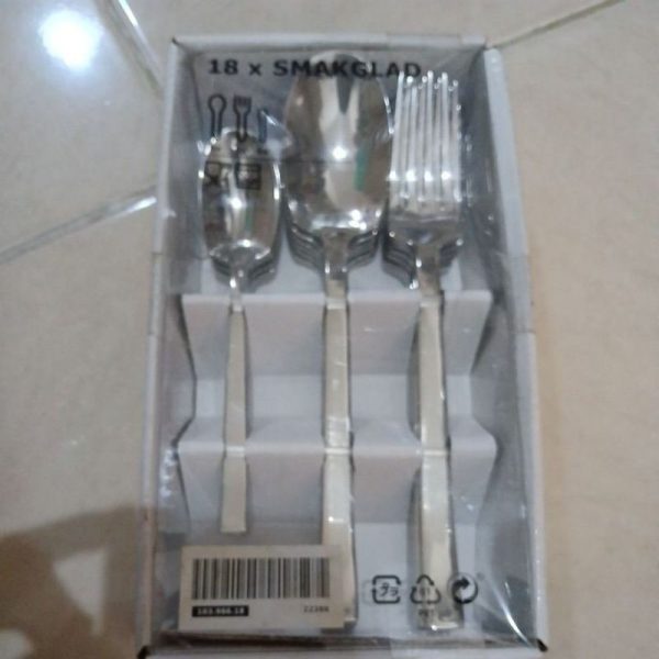 IKEA SMAKGLAD sendok garpu peralatan makan 18 pc elegan style TC-0570