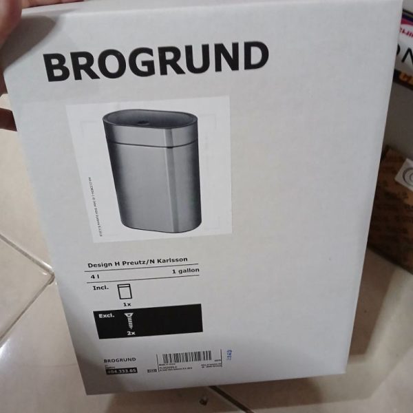 IKEA BROGRUND touch bin trash box kotak sampah 2in1 tempah sampah stainless - Image 4