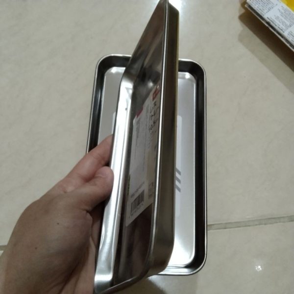 Daiso stainless steel cooking tray nampan baki mini 19.5 x 10.5 cm TC-0525 - Image 3