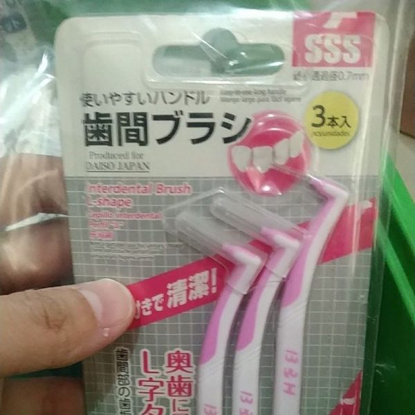 DAISO sikat sela gigi 3pc SSS interdental brush L shape TC-1078 - Image 2