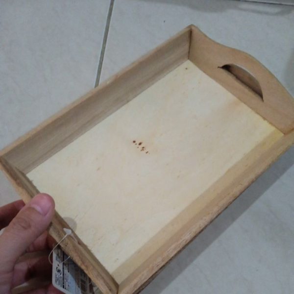 DAISO mini wooden tray baki pajangan hias kesan alami bahan kayu TC-0353