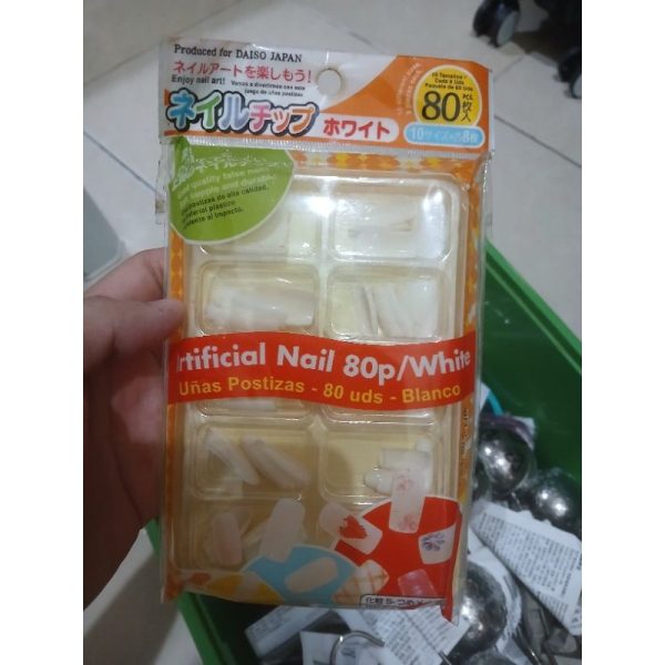 DAISO kuku palsu 80pc artificial nail white TC-0957 - Image 2