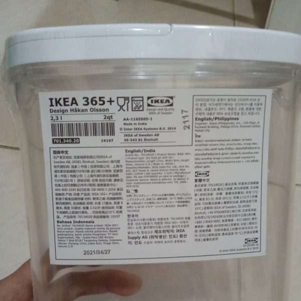 Ikea dry food jar toples makanan kering spagety sereal cornflake pasta tutup kedap ukuran besar 2.3L TC-0899 - Image 2