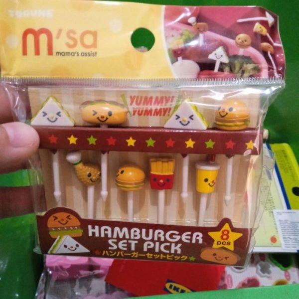 Torune tusukan bento burger kentang pick 8pc food pick tusukan sosis buah TC-1284