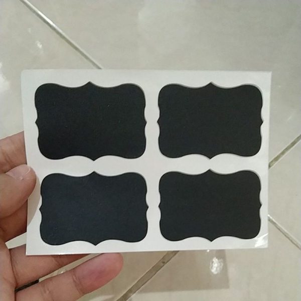 Chalkboard label stiker hitam label nama toples adhesive label 1 lembar TC-0793