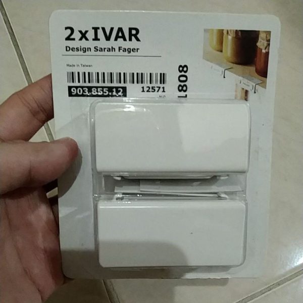 IKEA hook pengait label nama pada shelving kayu tebal 2cm isi 2pc TC-1216