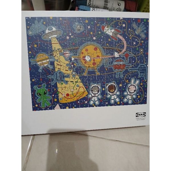 IKEA AFTONSPARV puzzle ukuran besar mainan edukasi anak 104pc motif luar angkasa space TC-0684