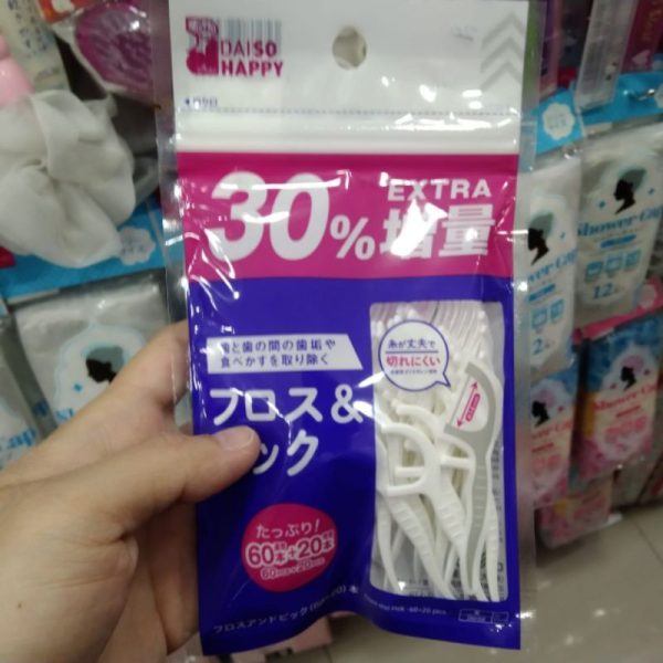 DAISO Sikat sela gigi tusuk gigi 60+20pc dental floss TC-0604