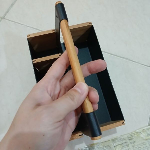 IKEA keranjang mini bahan besi kayu portabel ATK organiser TC-0056 - Image 4