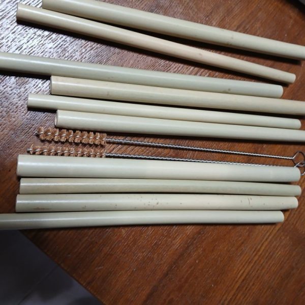 IKEA OKUVLIG sedotan bahan bambu plus 2 sikat bamboo straw reusable - Image 5