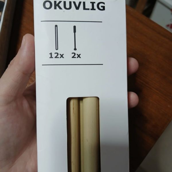 IKEA OKUVLIG sedotan bahan bambu plus 2 sikat bamboo straw reusable - Image 4