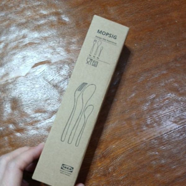 IKEA MOPSIG peralatan makan 12pc stainless