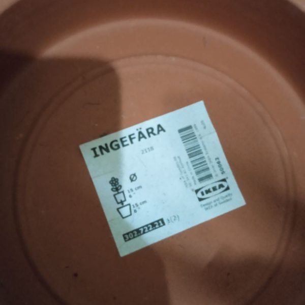 IKEA INGEFARA pot bunga bahan keramik alami dengan alas 15 cm pot tanaman berlubang TC-0505 - Image 5