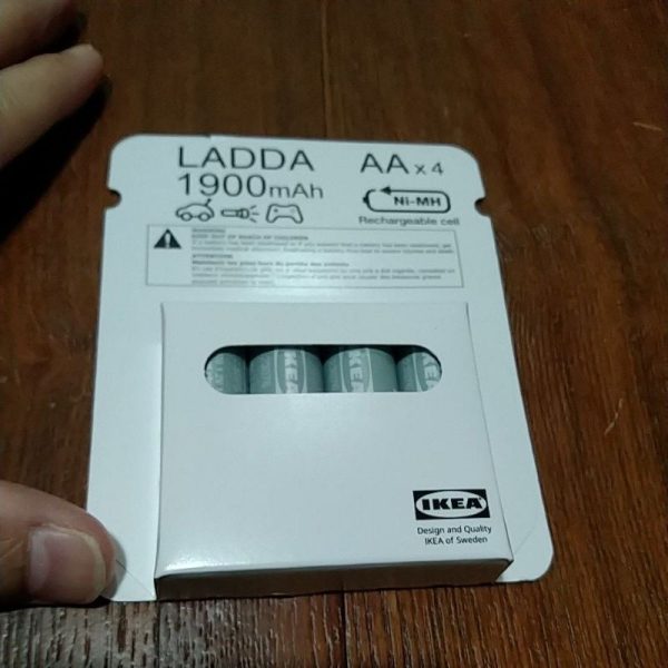 IKEA LADDA batre isi ulang siap pakai 4 pc ni-mh 1900mah battery reusable recharge AA TC-1150