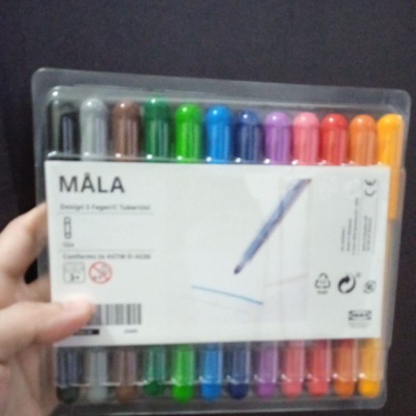 IKEA MALA spidol mewarnai 12p spidol warna cerah terang TC-0712