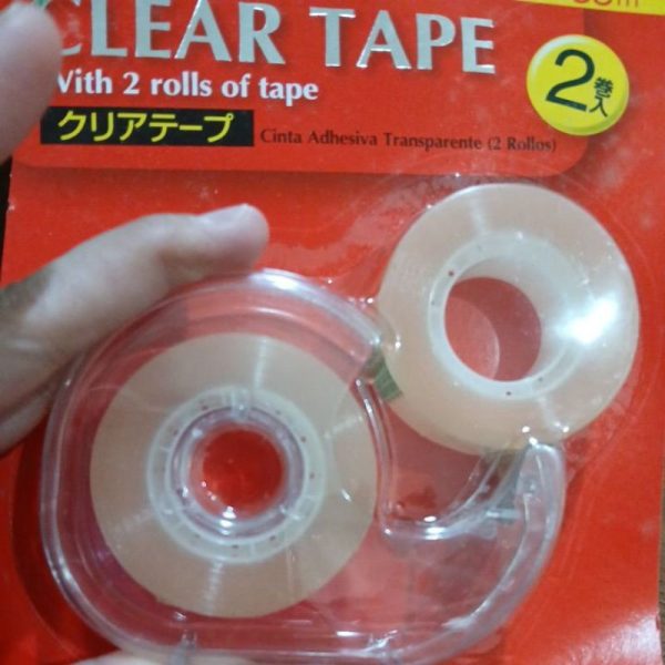 DAISO isolasi clear tape 2 rol adhesive transparant 19mm x 33 m TC-0990 - Image 3