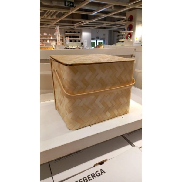 IKEA KASEBERGA keranjang bambu penyimpanan makanan picnic basket TC-0294