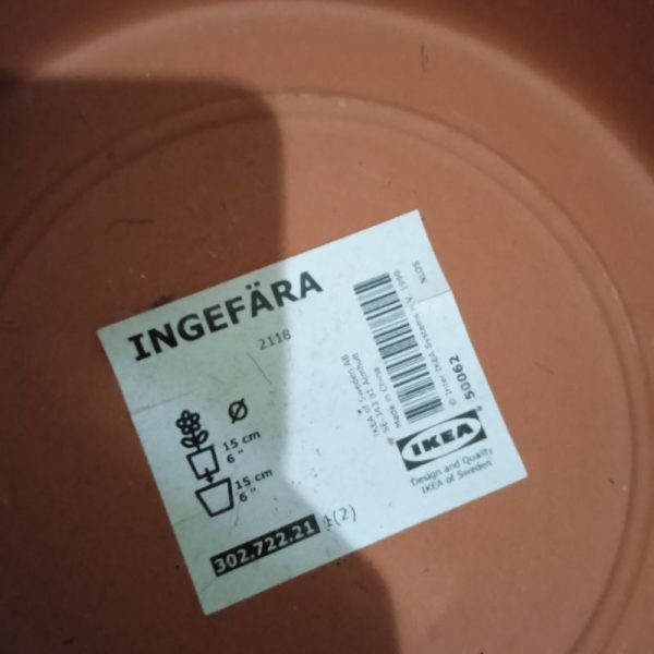 IKEA INGEFARA pot bunga bahan keramik alami dengan alas 15 cm pot tanaman berlubang TC-0505 - Image 3