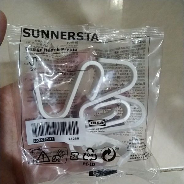 IKEA SUNNERSTA hook pengait S bahan plastik 5 pc TC-0756