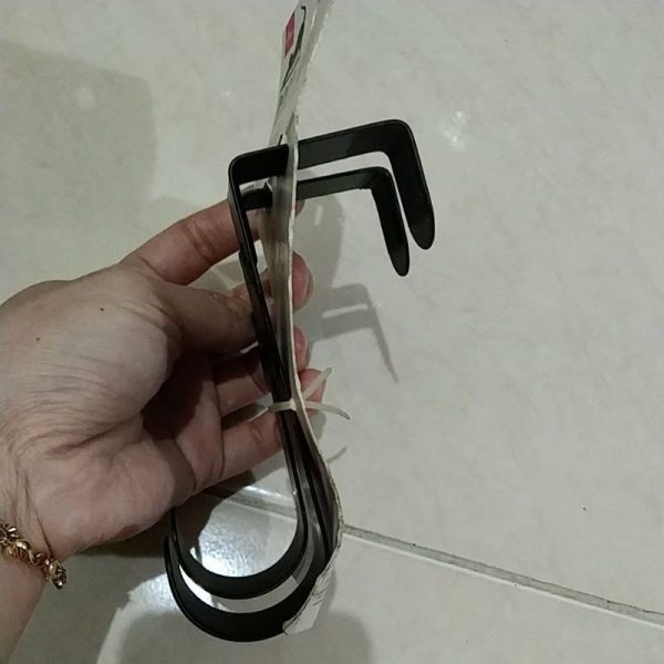 Daiso door hook pengait baju tas 10 cm 2pc bahan besi model selip pintu tanpa perlu bor TC-0675 - Image 3