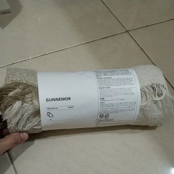 Ikea gunnemor selimut klasik 2 warna bolak balik dengan rumbai halus tutup sofa 170 x 130 cm TC-0724