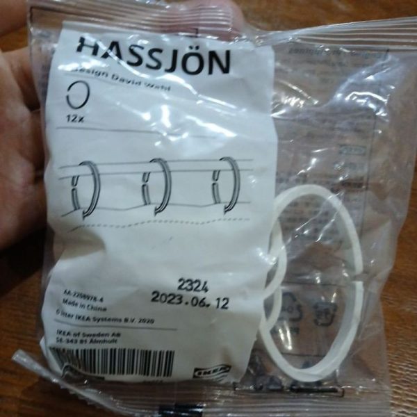 IKEA HASSJON ring tirai shower bahan plastik 12 pc curtain shower ring TC-0119