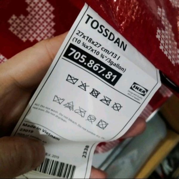 IKEA TOSSDAN kantong tas belanja reusable 13L merah hati TC-0142 - Image 4