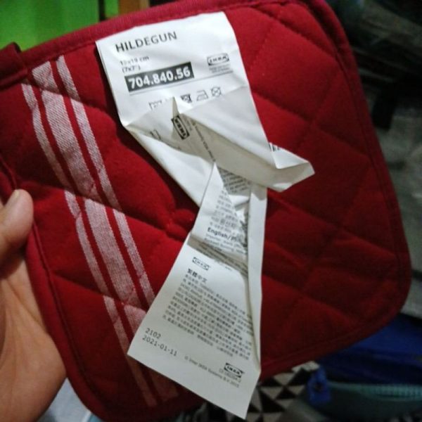 IKEA HILDEGUN alas panas cempal pot holder 1buah bahan kain tebal anti panas