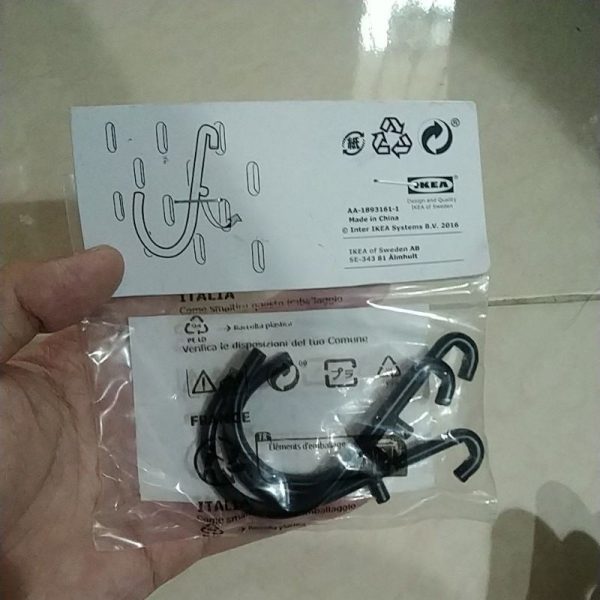 IKEA SKADIS hook pengait papan pegboard workshop berlubang hitam TC-0309