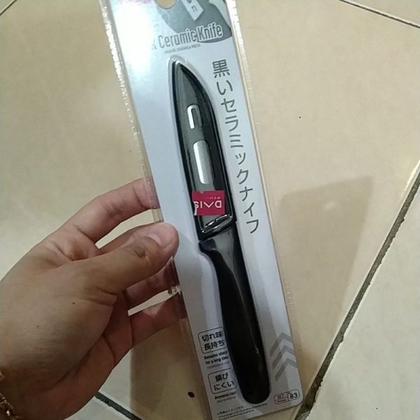 DAISO black ceramic knife pisau kecil bahan keramik TC-1094 - Image 3