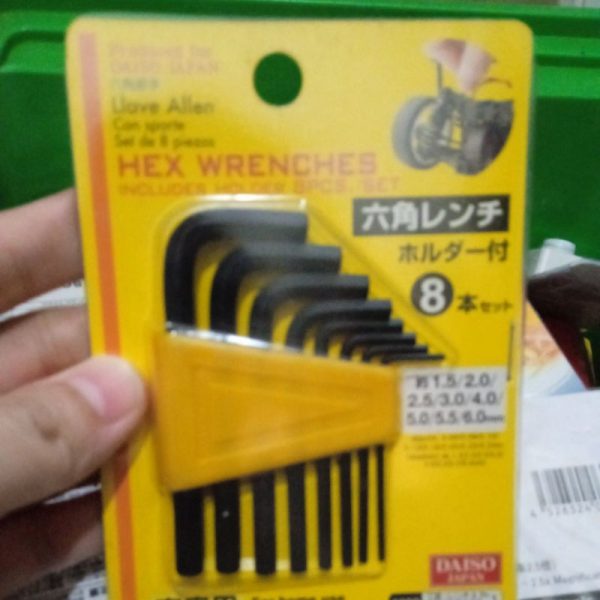 DAISO Hex wrench kunci L 8pc TC-0194