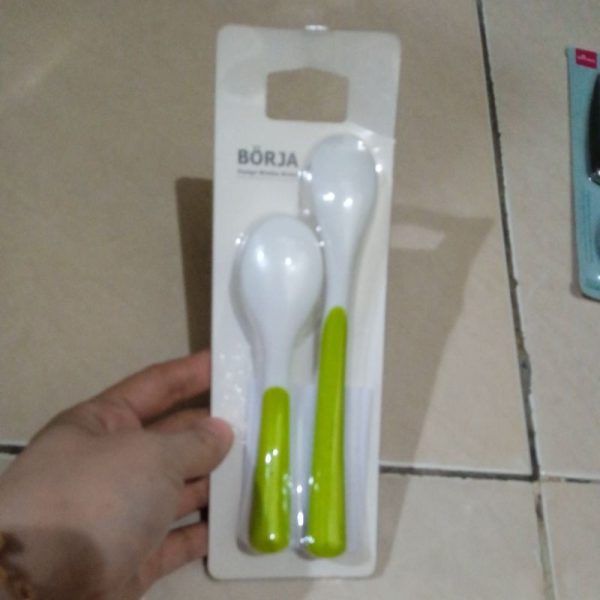 IKEA BORJA sendok makan bayi 2 pc bahan plastik baby spoon TC-0516