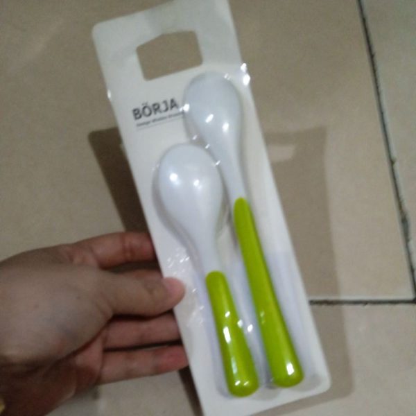 IKEA BORJA sendok makan bayi 2 pc bahan plastik baby spoon TC-0516 - Image 2