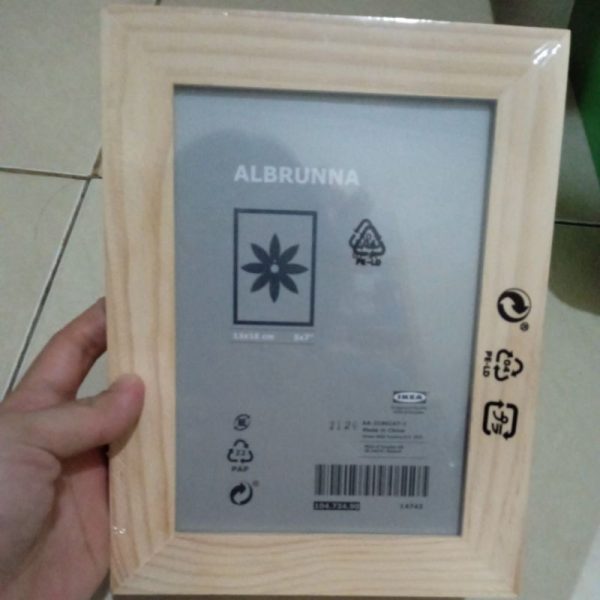 IKEA APBRUNNA frame foro 13 x 18 cm kesan alami pigura bingkai foto 2pc TC-0665