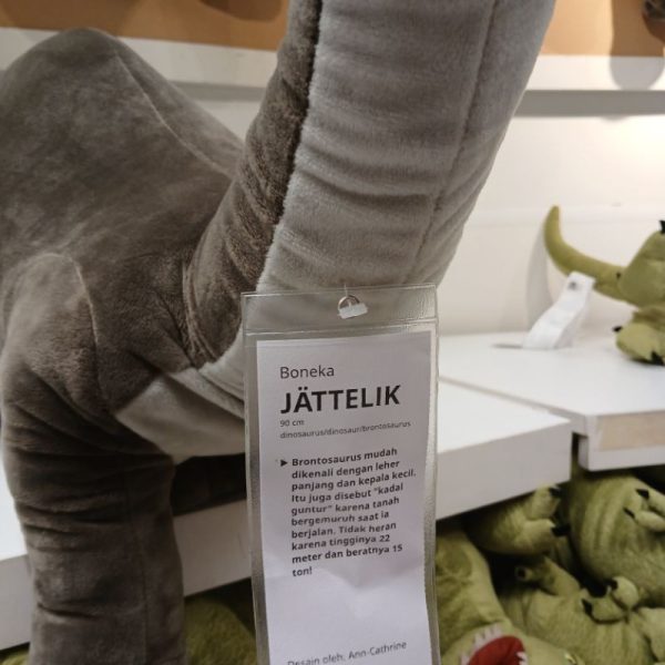 IKEA JATTELIK boneka brontosaurus dinosairus besar 90cm kadal guntur mainan hadiah anak - Image 2