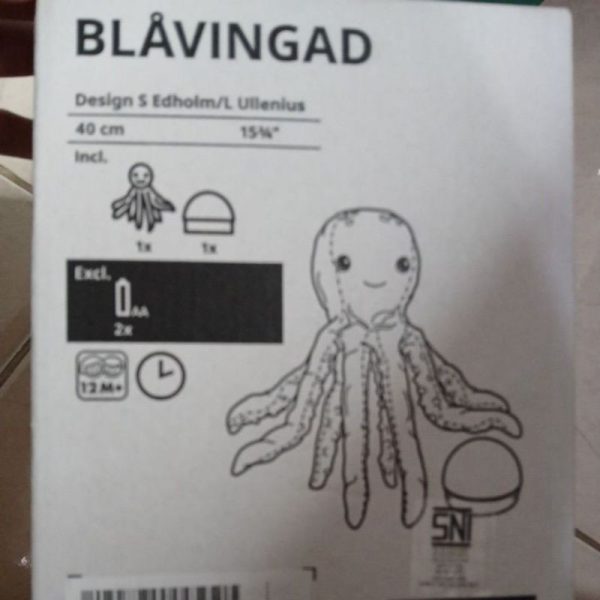 IKEA BLAVINGAD boneka gurita peluk plus lampu tidur LED pakai batre - Image 2