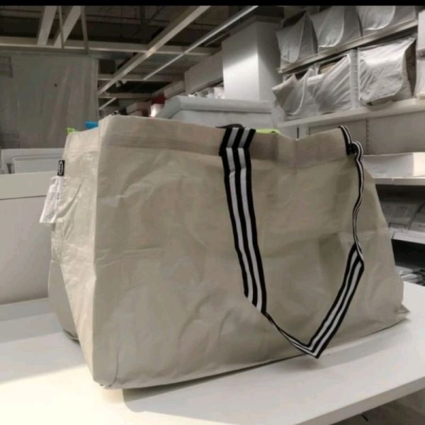 IKEA GORSNYGG kantong tas belanja besar warna krem muda 71L tote bag reusable TC-0411