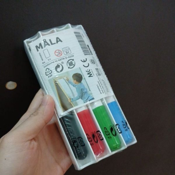 IKEA MALA spidol papan tulis 4+1 dengan penghapus whiteboard eraser spidol TC-0344