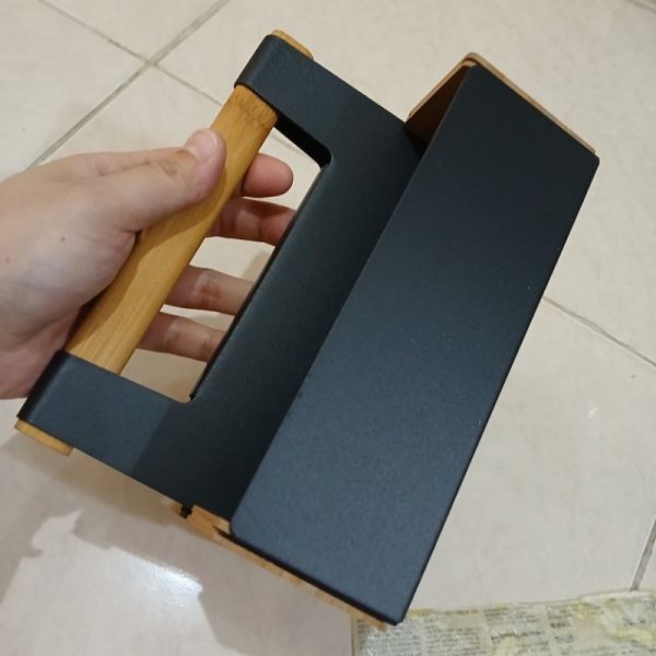 IKEA keranjang mini bahan besi kayu portabel ATK organiser TC-0056