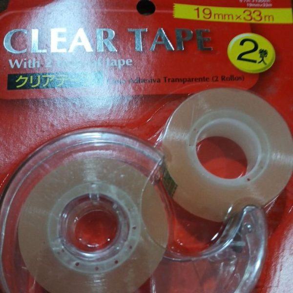 DAISO isolasi clear tape 2 rol adhesive transparant 19mm x 33 m TC-0990 - Image 2