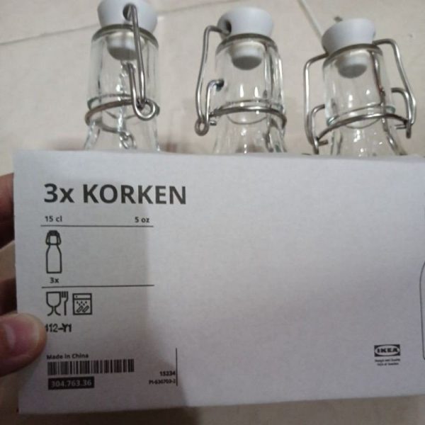 IKEA KORKEN botol kecil 150ml isi 3buah mini bottle jus madu teh - Image 2