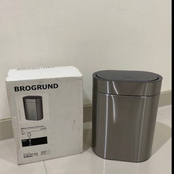 IKEA BROGRUND touch bin trash box kotak sampah 2in1 tempah sampah stainless - Image 3