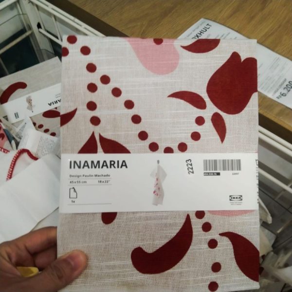 IKEA INAMARIA Lap dapur motif bunga 55x45cm bahan katun