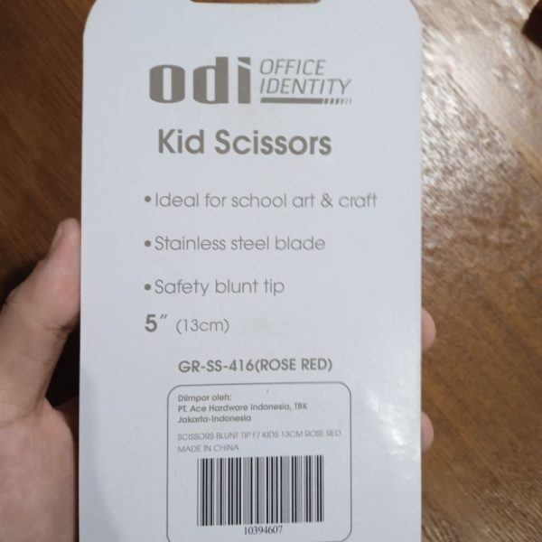 ODI Gunting kecil sekolah anak 5 inch kid scissors dengan pengaman jepit TC-1192 - Image 3