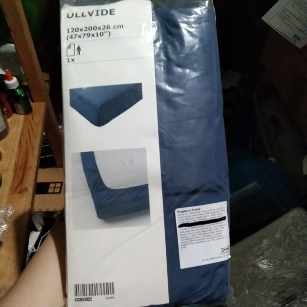 Ikea ullvide sprei single 120 x 200 cm biru tua fitted sheet TC-0620