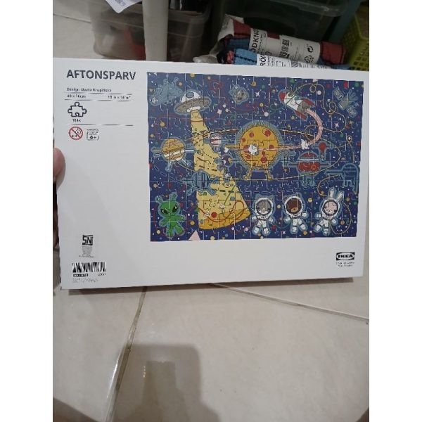 IKEA AFTONSPARV puzzle ukuran besar mainan edukasi anak 104pc motif luar angkasa space TC-0684 - Image 2