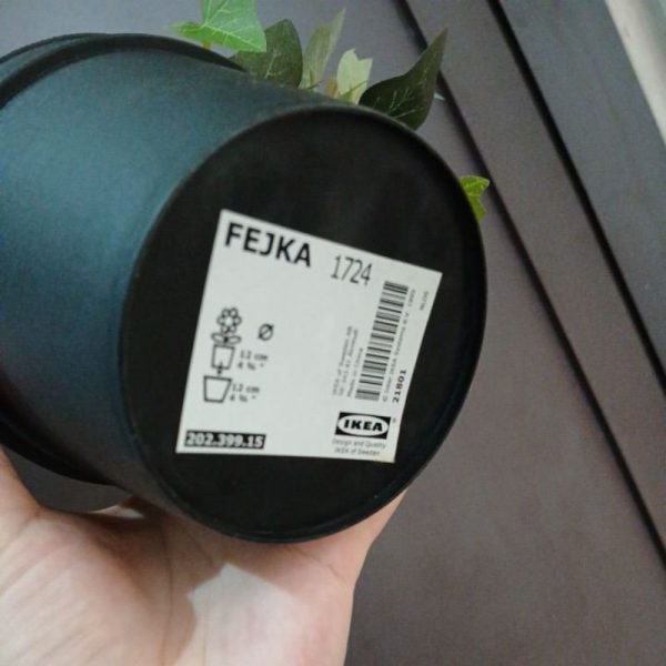 IKEA FEJKA stand pot daun ivy rambat melingkar dalam pot hitam 12 cm artifisial plant TC-0155 - Image 3