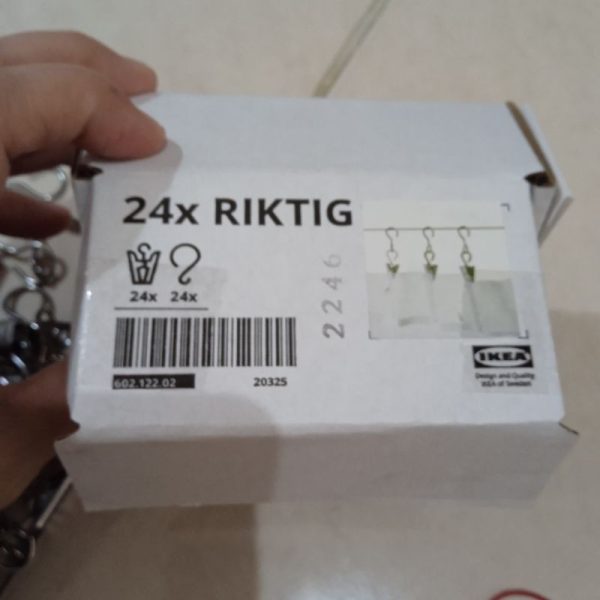 IKEA RIKTIG hook gorden jendela tiang stainless 24pc pengait dan jepit hook TC-0292