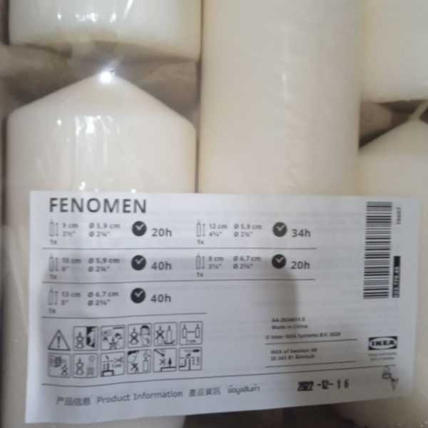 IKEA FENOMEN lilin blok besar tanpa aroma blok candle 5pc TC-0740 - Image 2