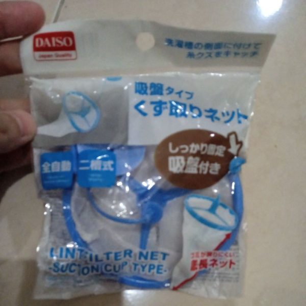 Daiso lint filter net dengan suction cup jaring angkat kotoran mesin cuci TC-0479